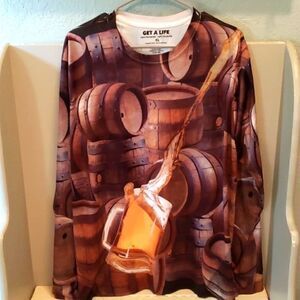 Get a Life Novelty Beer Keg Long Sleeve Shirt XL